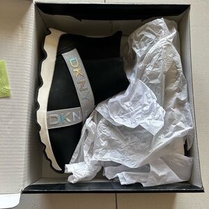 DKNY Kids Black and Silver Boots